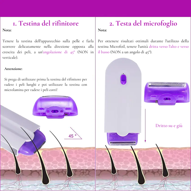 epilskin™ Epilatore indolore con tecnologia uv per una pelle liscia senza irritazioni